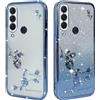 BAOJAY Compatibile per Huawei P30 Lite Silicone Case [Glitter Bling Cover Glitter Clear View,Custodia Trasparente Antiurto regali per ragazze e signoreo-blu