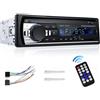 Hikity Autoradio Bluetooth Vivavoce 1 DIN, Radio Stereo 4X60W Supporto FM/MP3/WMA/WAV/FLAC, Radio Bluetooth Auto con TF/USB/Telecomando
