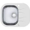 Alveus 1123810 WAVE UP 10 Lavello cucina incasso in vetro con gocciolatoio, Bianco