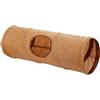 Kerbl Pet Tunnel per roditori, Tunnel Gioco, Giocattolo per roditori, Marrone, 50 cm, Ø18 cm, Lino, salvaspazio