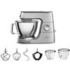 Kenwood Titanium Chef Baker Silver KVC85.004SI, Impastatrice Planetaria, Bilancia Integrata, 3 Ganci e Fruste per Miscelazione in Acciaio Inox e Frusta Gommata, Ciotole da 5L e 3,5L, 1200W, Argento