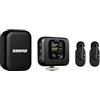 Shure MoveMic Two Kit Pro Microfono lavalier wireless per iPhone e Android, Mini Mic Bluetooth, 24 ore di ricarica, configurazione rapida, IPX4, Clip Lav compatta e portatile (MV-TWO-KIT-Z6)