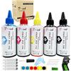 F-ink, Kit di ricarica per inchiostro con flaconi da 5x100 ml, compatibile con cartucce Hp 304 302 650 62 652 300 301 304XL 652XL 300XL 650XL 302XL 62XL 301XL, con strumenti di ricarica
