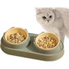 Generic Doppia ciotola per gatti rialzata in acciaio inox, senza fuoriuscite, cattura acqua e cibo, robusta ciotola per animali domestici per gatti e cuccioli, per animali domestici