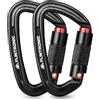 Flintronic 12KN Moschettoni con Chiusura, Moschettone in Alluminio, Moschettoni con Ghiera da Arrampicata