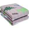 Dreamscene Coperta in pile polare da regalo, Dinosauro verde grigio, taglia unica, 120 x 150 cm