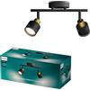 Philips Niall Spot, 2 faretti, 35W, attacco GU10, lampadina non inclusa, Grado di Protezione IP20, Nero