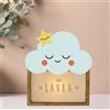 WONDEE Lampada Personalizzata Con Nome - Luce Notturna Bambini di Nuvola, Regalo Neonato Maschio e Femmina, Regalo Battesimo Bimbo e Bimba, Regali Personalizzati Bambino e Bambina 0 1 2 3 4 anni