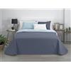 Estoralis - AVA | Copriletto Mezza Stagione in Morbida Microfibra | Trapunta Leggera e Double Face | Azzurro cielo/Pietra | Per letto da 180 cm. (270 x 270 cm. Larghezza x Altezza)