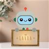 WONDEE Lampada Personalizzata Con Nome - Luce Notturna Bambini Robot, Regalo Neonato Maschio e Femmina, Regalo Battesimo Bimbo e Bimba, idee Regali Personalizzati Bambino e Bambina 0 1 2 3 4 5 anni