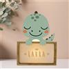 WONDEE Lampada Personalizzata Con Nome - Luce Notturna Bambini Dinosauro, Regalo Neonato Maschio e Femmina, Regalo Battesimo Bimbo e Bimba, Regali Personalizzati Bambino e Bambina 0 1 2 3 4 anni