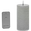 DRW Set di 4 candele in cera con LED e telecomando grigio 7,5 x 7,5 x 15 cm