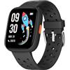 BIGGERFIVE Fitness Tracker Orologio Bambini Bambina Ado 5-16, 1,8 Smartwatch con Contapassi, Frequenza Cardiaca, Monitor del Sonno, Resistente all'Acqua IP68, Giochi Puzzle con/senza APP, Nero