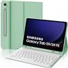SENGBIRCH Custodia con Tastiera per Samsung Galaxy Tab S10FE 10.9 2025/S9 FE 10.9 2023/S9 11 2023, Italiano QWERTY Tastiera Bluetooth Staccabile per Samsung Tab S10FE/S9 FE 10.9/S9 11, Verde Chiaro