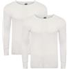 ORNACH® Top termico da uomo, confezione da 2, maglietta a maniche lunghe, maglia intima termica da uomo, calda e confortevole., bianco, S