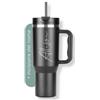 Milu Tazza termica a doppia parete 1200ml con cannuccia e manico, 24h ghiacciato / 12h caldo Tumbler 40oz in acciaio inox con manico, bottiglia isolante da portare con sé (Incisione, 1200ml)