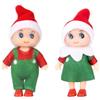 MORAINJAY 2 Pezzi Mini Bambola Elfo Natalizio,Rosso&Verde Elfo di Natale Pupazzo,Bambole Elfi Baby Giocattoli per Ragazzi e Ragazze Regali di Capodanno di Natale