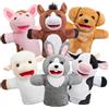 JOYIN Zoo amici Burattini di animali da mano con peluche a bocca aperta mobile (confezione da 6) per giochi fantasiosi
