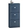 SoBuy Scarpiera Salvaspazio Slim Mobiletto da Ingresso 3 Ante a Ribalta, Scarpiera in Legno, Armadio Portascarpe per Ingresso, Corridoio o Camera da Letto Blu 53 * 24 * 118cm FSR94-B