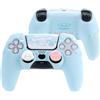 Kuitmor Custodia protettiva per controller PS5, in silicone antiscivolo, custodia protettiva per controller PlayStation 5, con 2 tappi per impugnatura per pollice e 1 adesivo