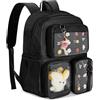 Prokva Zaino Ita Bag Kawaii con Pannello Espositivo per Spille, Nero | 2 Inserti Rimovibili, Scomparto per Laptop da 15,6, per Collezionisti di Spille/Comic Con, Solo Borsa Vuota