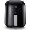 APP LIFE Friggitrice ad aria, piccola friggitrice ad aria, friggitrice ad aria con meno olio, forno per pizza con friggitrice ad aria da 1400 W, cestello antiaderente, protezione dal surriscaldamento, timer +
