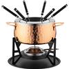 MÄSER 931931 6 Persone, Ideale Carne, Set da 11 Pezzi Rame, con forchette bruciatore per fonduta, in Bella Confezione Regalo, Acciaio Inossidabile