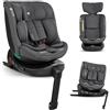 Kikka Boo KikkaBoo Seggiolino auto i-Size i-SECURE, 40-150 cm, Seggiolino auto Gruppo 0 1 2 3 ISOFIX, da 0 a 12 anni, da 0 a 36 kg, Rotante a 360o, 12 posizioni poggiatesta, Grigio scuro