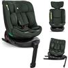 Kikka Boo KikkaBoo Seggiolino auto i-Size i-SECURE, 40-150 cm, Seggiolino auto Gruppo 0 1 2 3 ISOFIX, da 0 a 12 anni, da 0 a 36 kg, Rotante a 360o, 12 posizioni poggiatesta, Verde militare