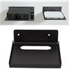 Yuecoom Mensole da Muro, 11x10cm Nero Scaffale a parete galleggiante per router di proiettore, Mensola a Muro Invisibili Metallo supporto da parete per Camera Letto Cucina Bagno