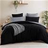 Aisbo Set Copripiumino Matrimoniale Bicolore 220x240 Sacco Copripiumino e Federe 65x65x2 in Microfibra 3 pezzi