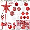 YeahBoom Palline di Natale Infrangibili - Ornamenti Glitter Blu e Bianco per Albero, Matrimoni e Decorazioni Per Feste (Rosso)