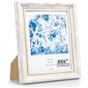 Andiker Cornice portafoto 8 x 10, adatta per foto 8 x 6, materiale in resina premium e infrangibile, elegante decorazione portafoto con supporto per tavolo o parete (bianco)