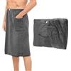 QUIIEOSKIA Kilt da Sauna Uomo, Asciugamano da Sauna da Uomo, Kilt per Sauna da Uomo Elastico Regolabile con Bottone, Kilt ad Asciugamano da Bagno da Uomo per Doccia SPA Palestra, 70 x 140 cm
