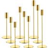 ZZXLOPEZ Portacandele in Metallo, Set di 9 Porta Candele da Tavolo 32/27/22cm, Centrotavola Portacandele Cono, per Candele Coniche da 2.2cm, Candelabro Moderno per Matrimoni, Natale, Cena a Lume