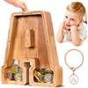 Summidate Salvadanaio Legno Bambini, Porcellino Salvadanaio Trasparente Lettera A-Z, Regalo Educativo Compleanno e Battesimo Personalizzabile con Adesivi per Ragazzi e Ragazze