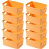 EURXLQ Cestini Portaoggetti Plastica Scatole Organizer con Manici,Contenitori per Armadio,Contenitore Plastica,Organizer Portaoggetti per Cucina Bagno Cosmetici (Giallo, 25×17×10cm/10 Pack)