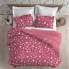 Riad Arredo Set Copripiumino Morbido 100% Puro Cotone Percalle Double Face - Parure Sacco Piumino con Federe Made in Italy (Pois Bordeaux, Matrimoniale 250x240 + 2 federe 52x82)
