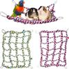 Dnoifne Rete Colorata per Arrampicata 2 pezzi - Amaca e Ponte in Corda per Uccelli, Roditori e Piccoli Animali - Gioco Appendibile con Moschettoni in Acciaio Inox - 28 × 20 cm