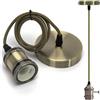 CLICLED Portalampada Vintage Verde Effetto Metallo 2M Attacco E27 Industrial 60W