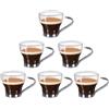 cosedacasa Tazzine caffè Moka orzo Ginseng in Vetro Set 6 con Manico per Bar Ristorante Particolari Moderne