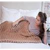 YYHJ Blanket, coperta a maglia grossolana, lavorata a mano, coperta in lana lavorata a maglia, per divano, yoga, grande e morbida, super grande, per animali domestici, marrone, 60 x 60 cm