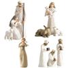 CALLOVE Set presepe Born Scene Willow-Tree Figure Presepe Resina Nascita Belen Natale Presepe con Figure Presepe Natale Figure Presepe Resina Sacra Famiglia Decorazione (A)