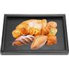 Msiud Vassoio in Legno Rettangolare, Portaoggetti Antiscivolo Vassoi Caffè Naturale da Cucina Bambù Piattino Piatto Portata Grande Decorativo Adatto per Dessert Bagno 12,5 x 9,45 pollici