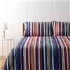Bassetti, Parure Copripiumone Singolo, Collezione Hide and Seek, 100% Cotone, Mattone a Righe Colorate