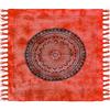 HOME ZEN HOUSEHOLD LINEN Telo Copritutto Arredo copriletto telo picnic multiuso matrimoniale 210x240 cm, BATIK 100% cotone indiano, stile indiano etnico, copridivano con stampa etnica piazzata. (MATTONE, CERCHIO)
