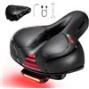 YOUNGDO Sella Bici Comoda, Sella Bici con Luce Posteriore, Sellino Bici Morbido, Ergonomica, Uomo Donna Sella Bicicletta, Impermeabile, per Cyclette/City bike/Montain Bike/Ebike