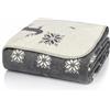 Glart J2HS Coperta Morbida Design Renna Grigio Beige - Coperta da Soggiorno in Misto Cotone Poliacrilico per Divano