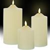 DRW Set di 4 candele in cera con LED e telecomando color avorio 7,5 x 7,5 x 15 cm