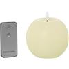 DRW Set di 4 candele a sfera di cera e LED con telecomando, colore avorio, 10 x 10 x 8,5 cm